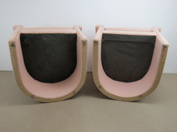 edgebrookhouse - 1960s Milo Baughman Style Muted Rose Pink Barrel Back Tub Chairs - a Pair