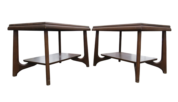 edgebrookhouse - 1960s Walnut 2-Tier End Tables in the Style of Adrian Pearsall by Mersman