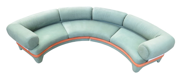 edgebrookhouse - 1970s contemporary circular curved ultrasuede sectional sofa