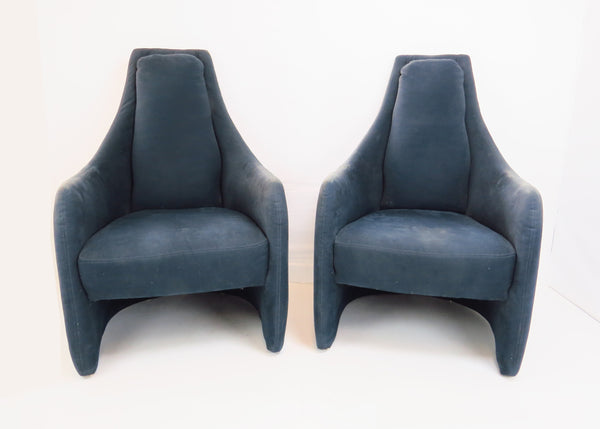 edgebrookhouse - 1970s Adrian Pearsall Style High Back Lounge Chairs - a Pair