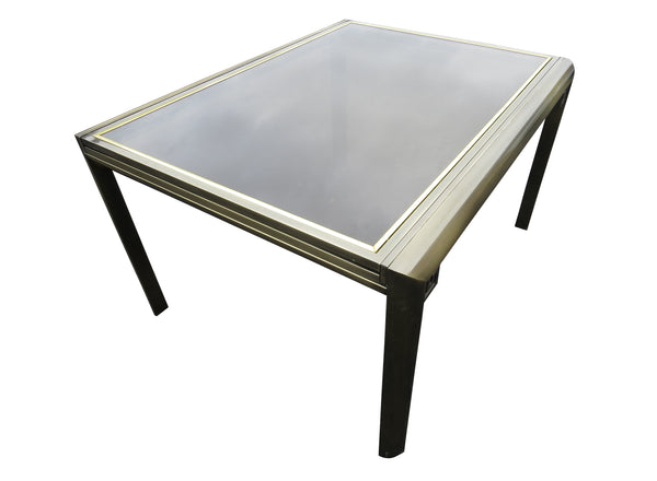 edgebrookhouse - 1970s Early Design Institute of America (DIA) Extendable Dining Table With Smoked Glass