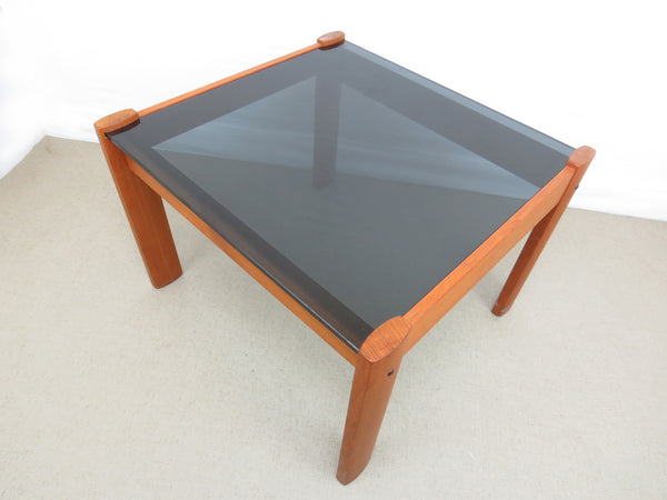 edgebrookhouse - 1970s Ekornes Amigo Norwegian Teak and Smoked Glass Coffee / Side Table