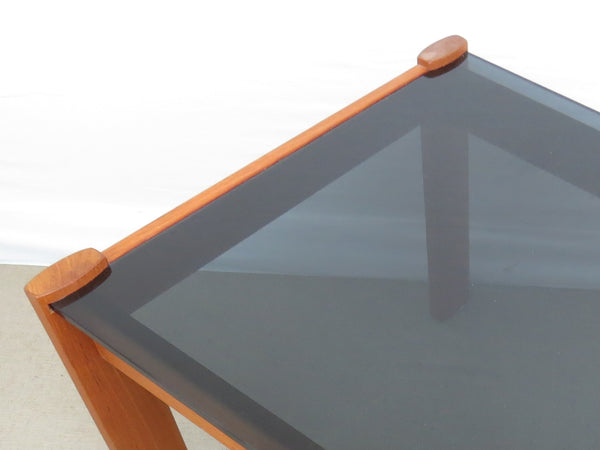 edgebrookhouse - 1970s Ekornes Amigo Norwegian Teak and Smoked Glass Coffee / Side Table