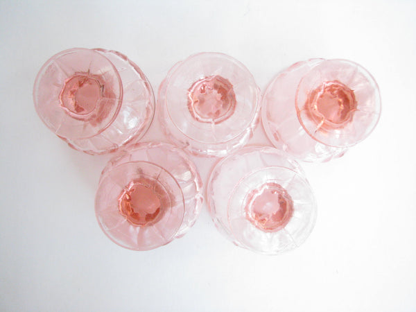 edgebrookhouse - 1970s Franciscan Cabaret Pink Lotus Flower Shaped Glass Champagne / Sherbet Glasses - Set of 5