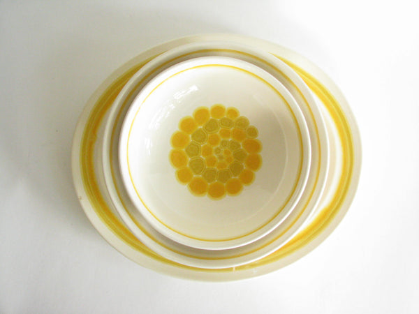 edgebrookhouse - 1970s Franciscan Sundance Yellow Earthenware Serving Bowls and Platter - 3 Pieces