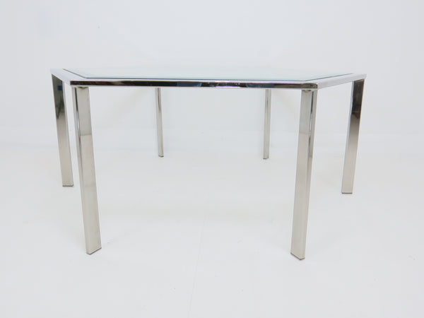 edgebrookhouse - 1970s Hexagonal Chrome and Glass Coffee Table