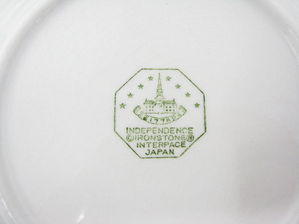 edgebrookhouse - 1970s Independence Ironstone White Octagon Bread Dessert Plates with Yellow Floral Rim - Set of 4