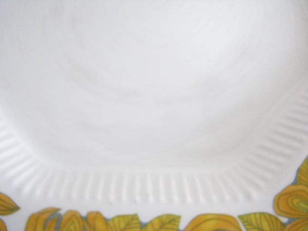 edgebrookhouse - 1970s Independence Ironstone White Octagon Dinner Plates with Yellow Floral Rim - Set of 10