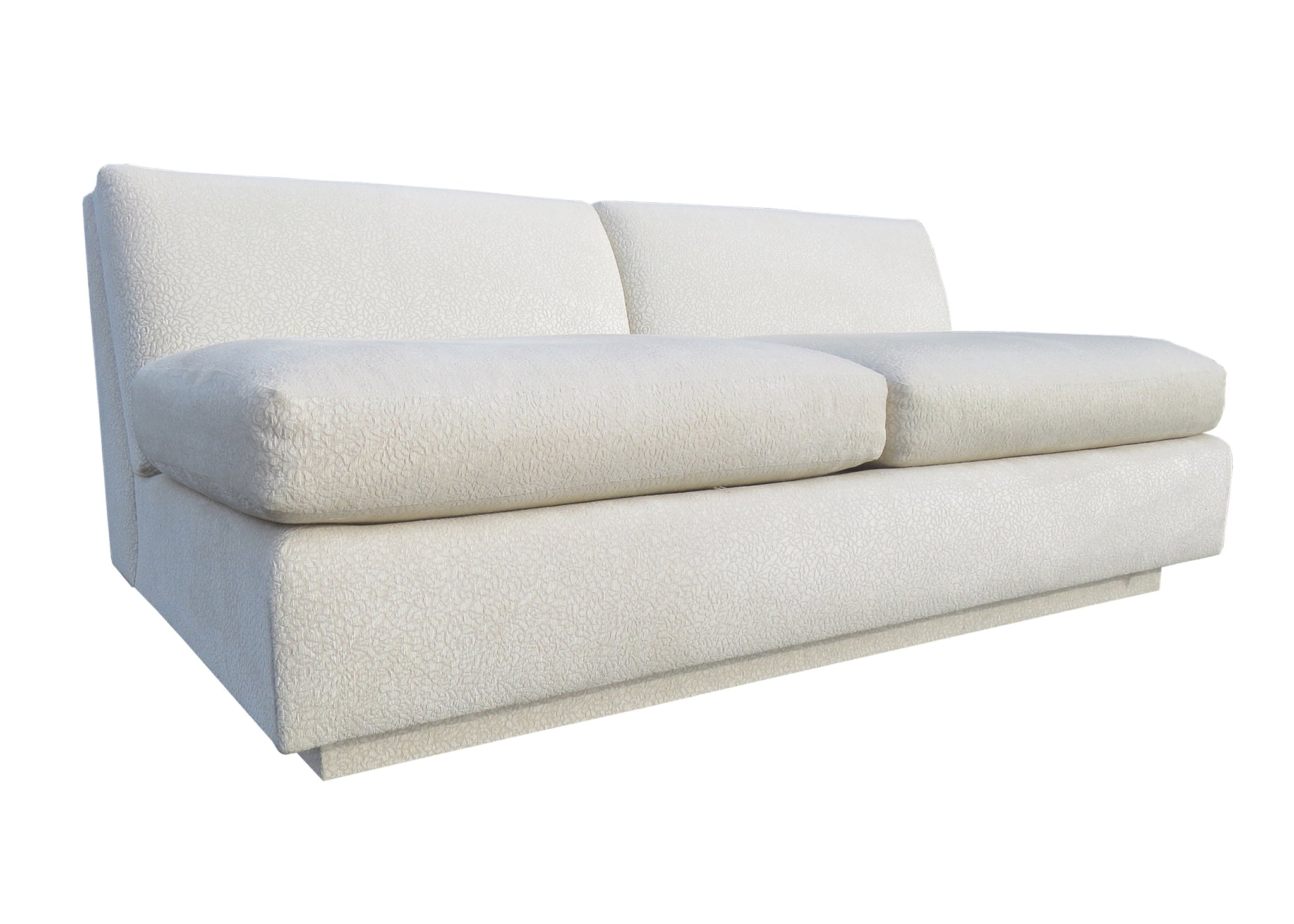 edgebrookhouse - 1970s Interior Crafts Post Modern Slipper Loveseat Sofa on Plinth Base