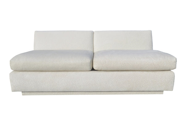 edgebrookhouse - 1970s Interior Crafts Post Modern Slipper Loveseat Sofa on Plinth Base