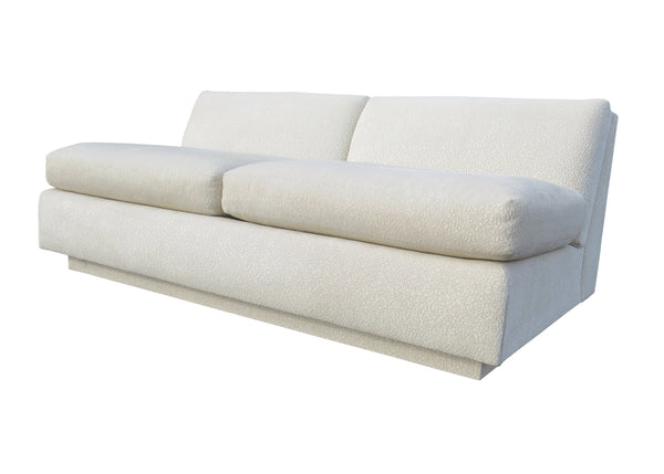 edgebrookhouse - 1970s Interior Crafts Post Modern Slipper Loveseat Sofa on Plinth Base