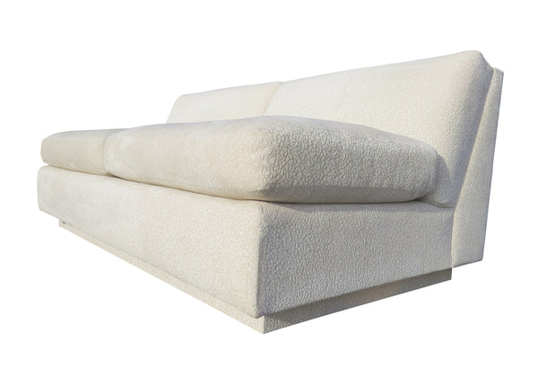 edgebrookhouse - 1970s Interior Crafts Post Modern Slipper Loveseat Sofa on Plinth Base