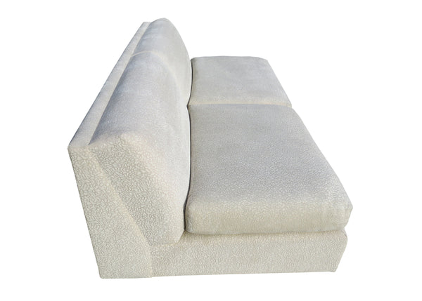 edgebrookhouse - 1970s Interior Crafts Post Modern Slipper Loveseat Sofa on Plinth Base