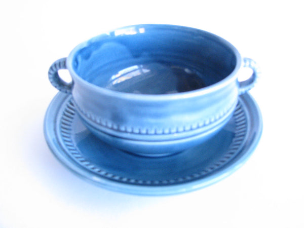 edgebrookhouse - 1970s Prinknash Abbey Pottery Turquoise Cup and Saucer Made in England