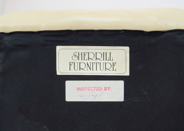 edgebrookhouse - 1970s Sherrill Furniture Vinyl Soufflé Puff Ottomans - a Pair