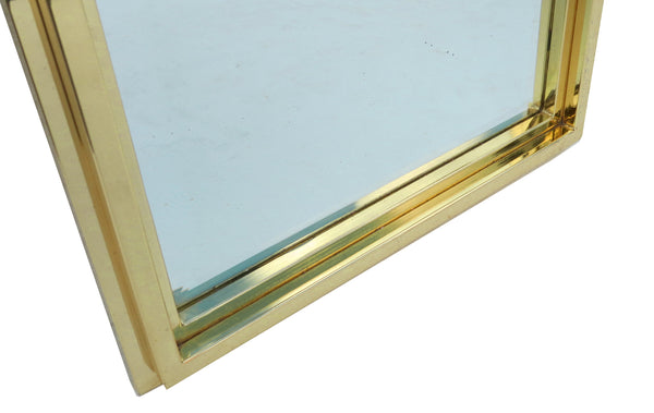 edgebrookhouse - 1970s French Polished Brass Bistro Mirror With Beveled Edges