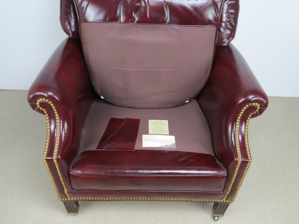 edgebrookhouse - 1970s Hancock & Moore Richmond Chair and Ottoman in Oxblood Leather