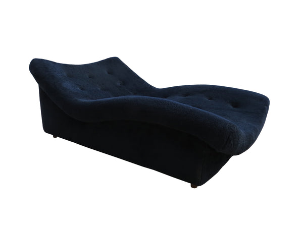 edgebrookhouse - 1970s Sculptural Platform Base Button Tufted Chaise Lounge in the Style of Adrian Pearsall