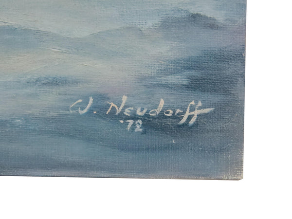 edgebrookhouse - 1972 Werner Neudorff Nautical Oil on Canvas Board of the Famed Clipper Ship "The Lightning"