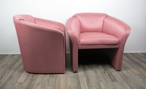 edgebrookhouse - 1980s Mid-Century Modern Milo Baughman or Vladimir Kagan Lounge Chairs - a Pair