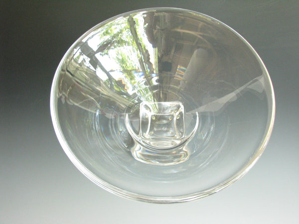 edgebrookhouse - 1980s Large Goran Warff for Kosta Boda Glass Square Pedestal Bowl Signed