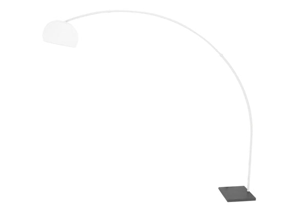 edgebrookhouse - 1980s Large Italian Castiglioni Style Arc Floor Lamp With Lucite Step Switch in White