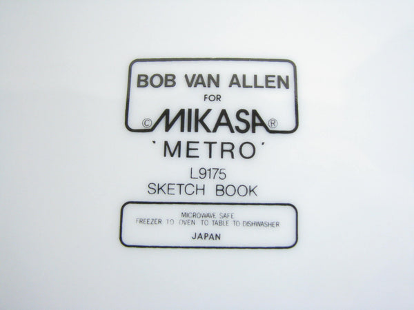 edgebrookhouse - 1980s Mikasa Bob Van Allen Metro Sketchbook Floral Serving Platter / Chop Plate