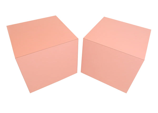 edgebrookhouse - 1980s Postmodern Pink Laminate Cube Tables - a Pair