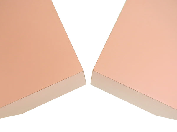 edgebrookhouse - 1980s Postmodern Pink Laminate Cube Tables - a Pair