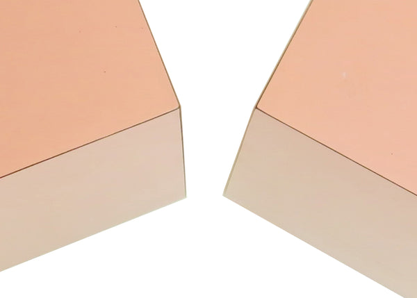 edgebrookhouse - 1980s Postmodern Pink Laminate Cube Tables - a Pair