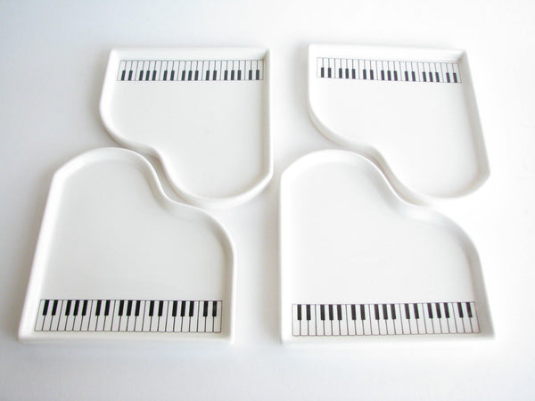 edgebrookhouse - 1980s Shafford Piano Shaped Appetizer Plates - Set of 4