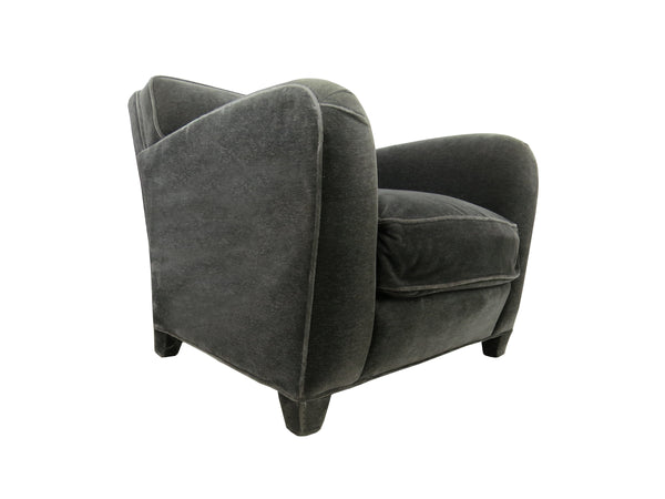 edgebrookhouse - 1980s Donghia Gray Mohair & Down Art Deco Style Club / Lounge Chairs - a Pair