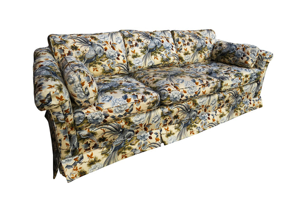 edgebrookhouse - 1980s Ethan Allen Sofa With 5th Avenue Quilted Designer Fabric