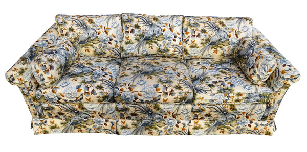 edgebrookhouse - 1980s Ethan Allen Sofa With 5th Avenue Quilted Designer Fabric