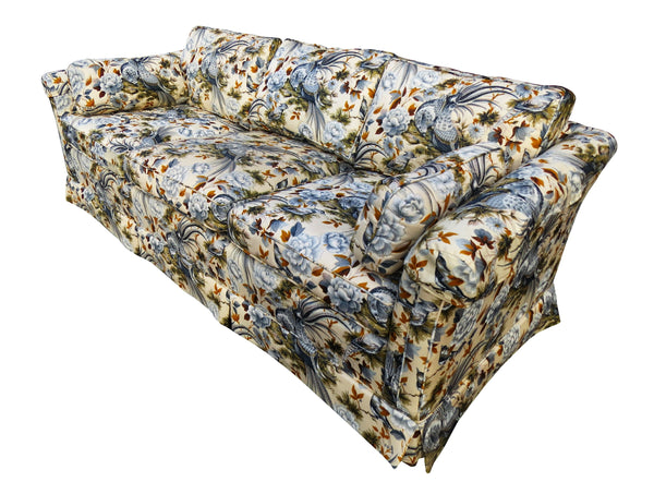 edgebrookhouse - 1980s Ethan Allen Sofa With 5th Avenue Quilted Designer Fabric