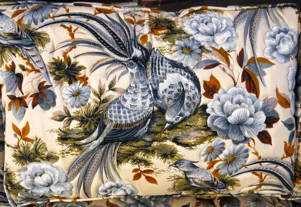 edgebrookhouse - 1980s Ethan Allen Sofa With 5th Avenue Quilted Designer Fabric