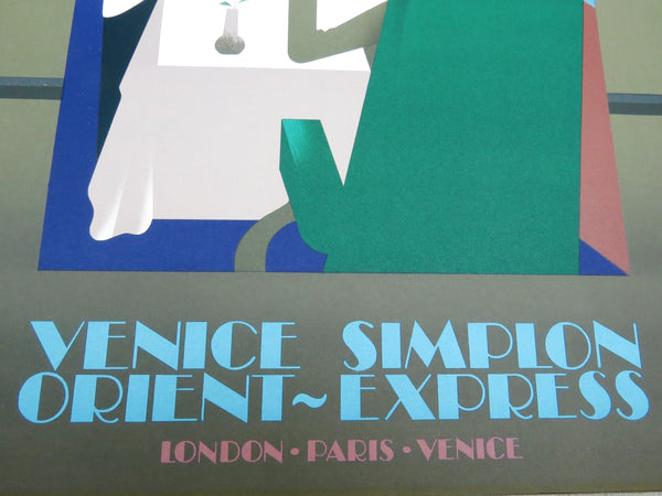 edgebrookhouse - 1981 Pierre Fix-Masseau "Venice Simplon Orient-Express" Colored Lithograph Signed