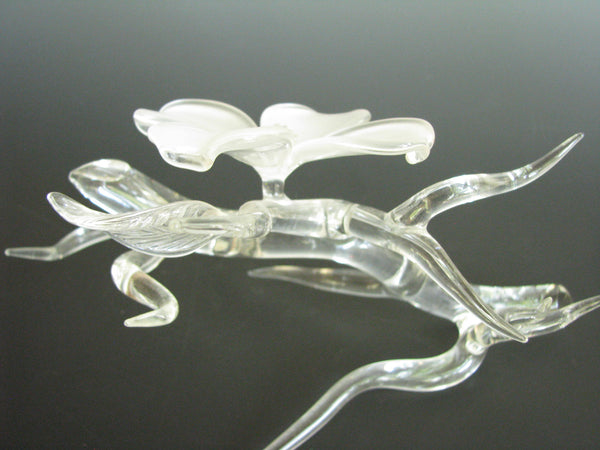 edgebrookhouse - 1983 Frabel Studios Flamework Glass Sculpture Dogwood Branch, Bloom