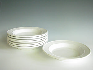 edgebrookhouse - 1990s Nancy Calhoun Coronado Large White Rimmed Bowls - Set of 8
