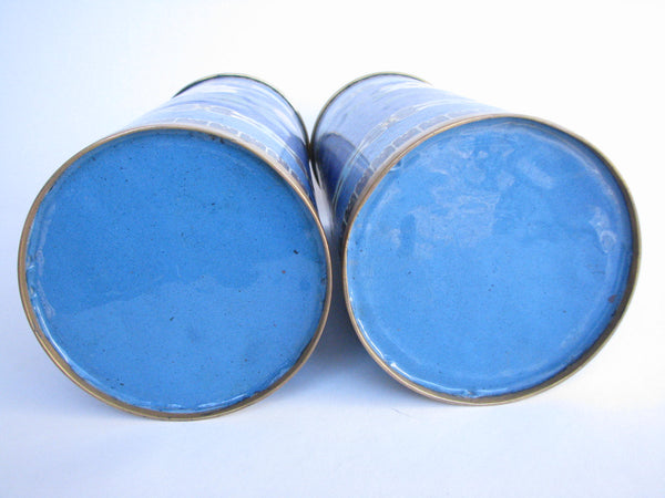 edgebrookhouse - 19th Century Cloisonné Enamel on Copper Vase on Rosewood Stand - a Pair