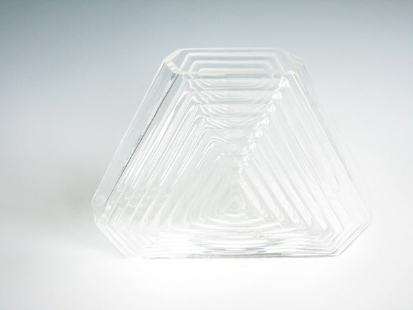 edgebrookhouse - 2002 Blenko Geometric Crystal Glass Pyramid Vase