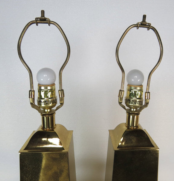 edgebrookhouse - 20th century hollywood regency frederick cooper crackled brass lamps a pair