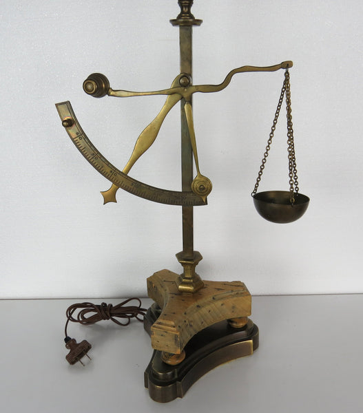 edgebrookhouse - 20th century italian brass and wood scale table lamp