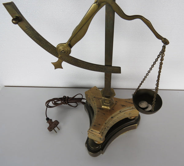 edgebrookhouse - 20th century italian brass and wood scale table lamp