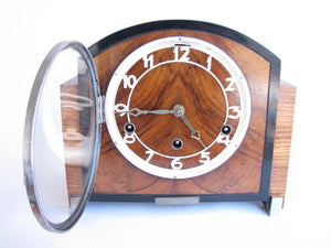 edgebrookhouse - Antique German Art Deco Haller Foreign Chiming Mantel Clock