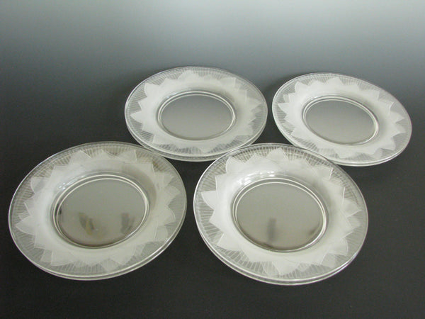 edgebrookhouse - Antique Art Deco Frosted and Etched Glassware and Glass Plate Set - 26 Pieces