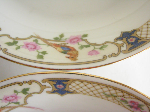 edgebrookhouse - Antique Carl Tielsch & Co. Altwasser Silesia Germany Porcelain Bowls with Pheasant Design - Set of 9