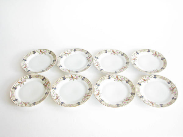 edgebrookhouse - Antique Carl Tielsch & Co. Altwasser Silesia Germany Porcelain Bread or Dessert Plates with Pheasant Design - Set of 8