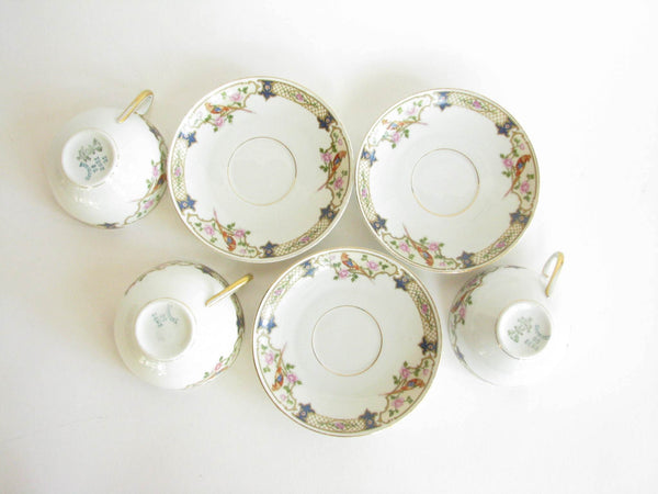 edgebrookhouse - Antique Carl Tielsch & Co. Altwasser Silesia Germany Porcelain Cups and Saucers - 3 Sets