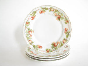 edgebrookhouse - Antique Carl Tielsch & Co. Altwasser Silesia Germany Porcelain Salad Plates with Cherry Design - Set of 4